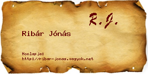 Ribár Jónás névjegykártya